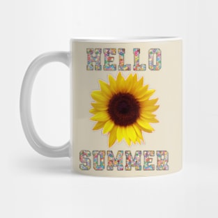 hello summer vibes with sunflower Mug